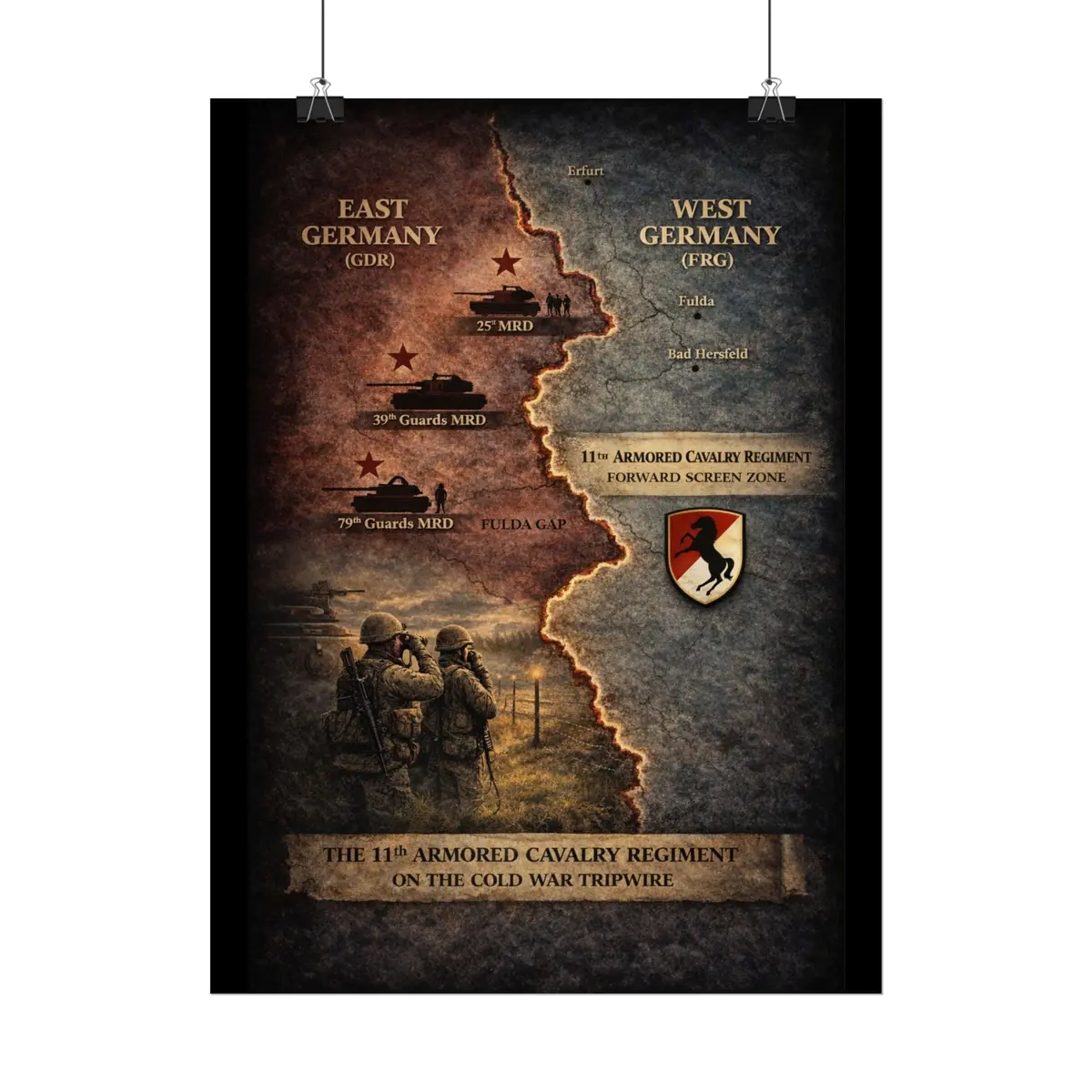 Rolled Posters - 11Th Acr Germany Map W Soviet And Us Forces 7
