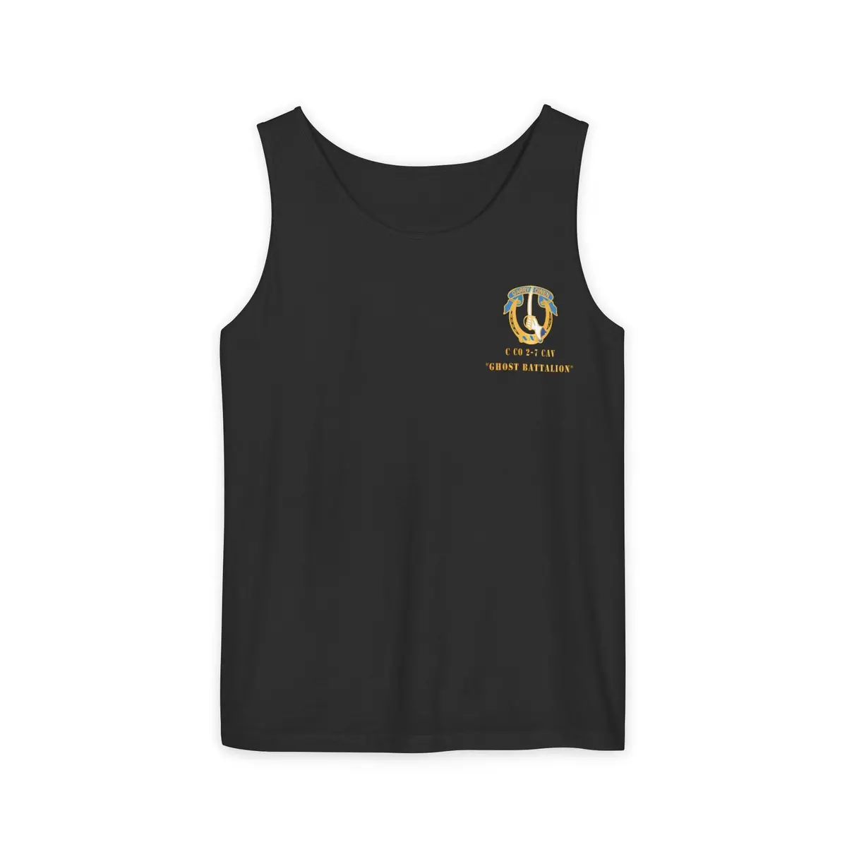 Unisex Tank Top - Motivational Graphic Shirt, Perfect For Casual Outings, Gift For Friends, Fitness Wear, Summer Clothing - Army C Co 2Nd Bn 7Th Cavalry Regiment Ghost Battalion - V1 1