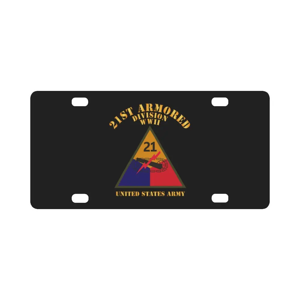 Army - Ssi - 21St Armored Division - Wwii - Us Army X 300 Classic License Plate 1