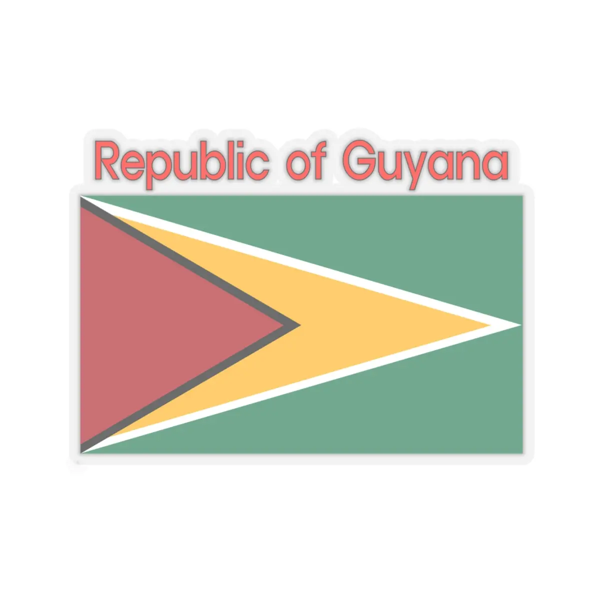 Kiss-Cut Stickers - Flag - Republic Of Guyana W Republic Of Guyana X 300 8
