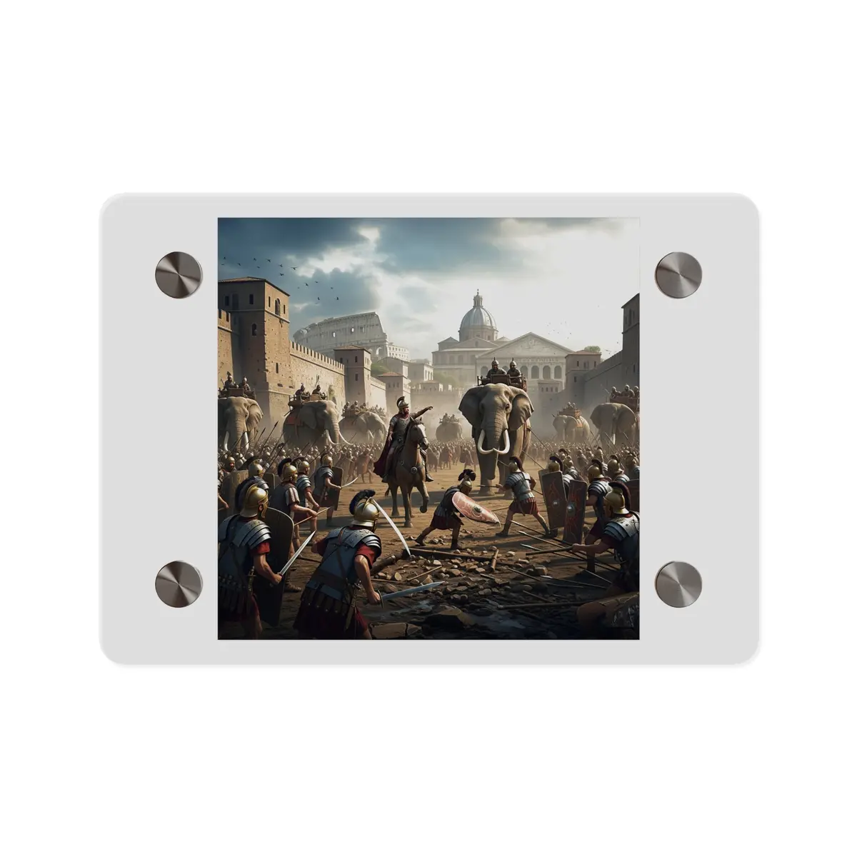 Acrylic Wall Art Panel - Hannibal Battling The Roman Legions As He Enters Rome 1