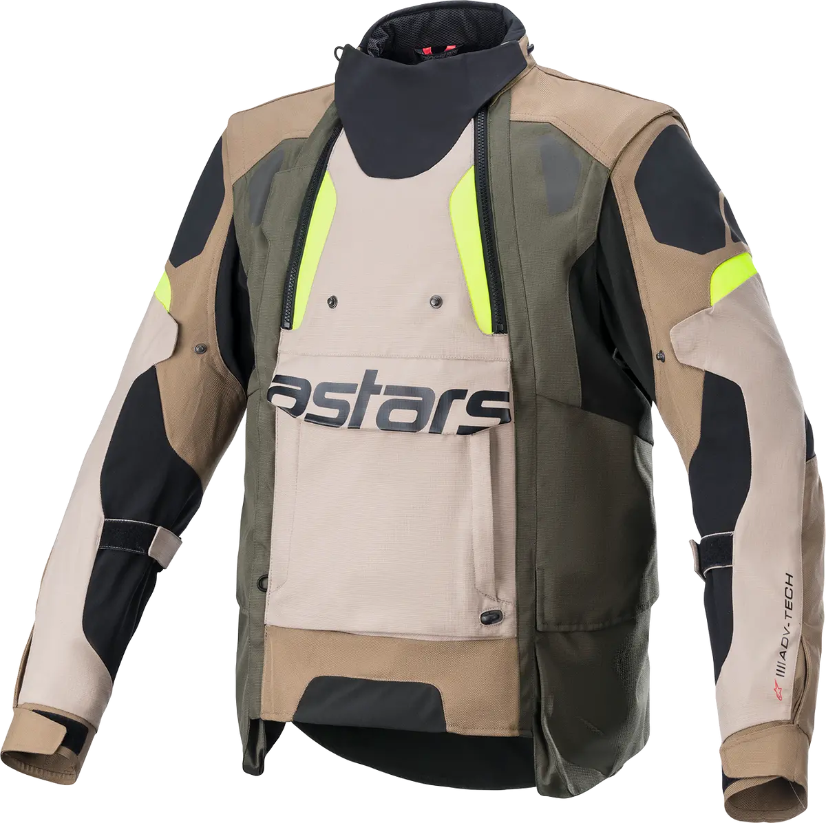 Alpinestars Halo Drystar Motorcycle Jacket – Black/Sand/Yellow, Medium (3204822-865-M) 1