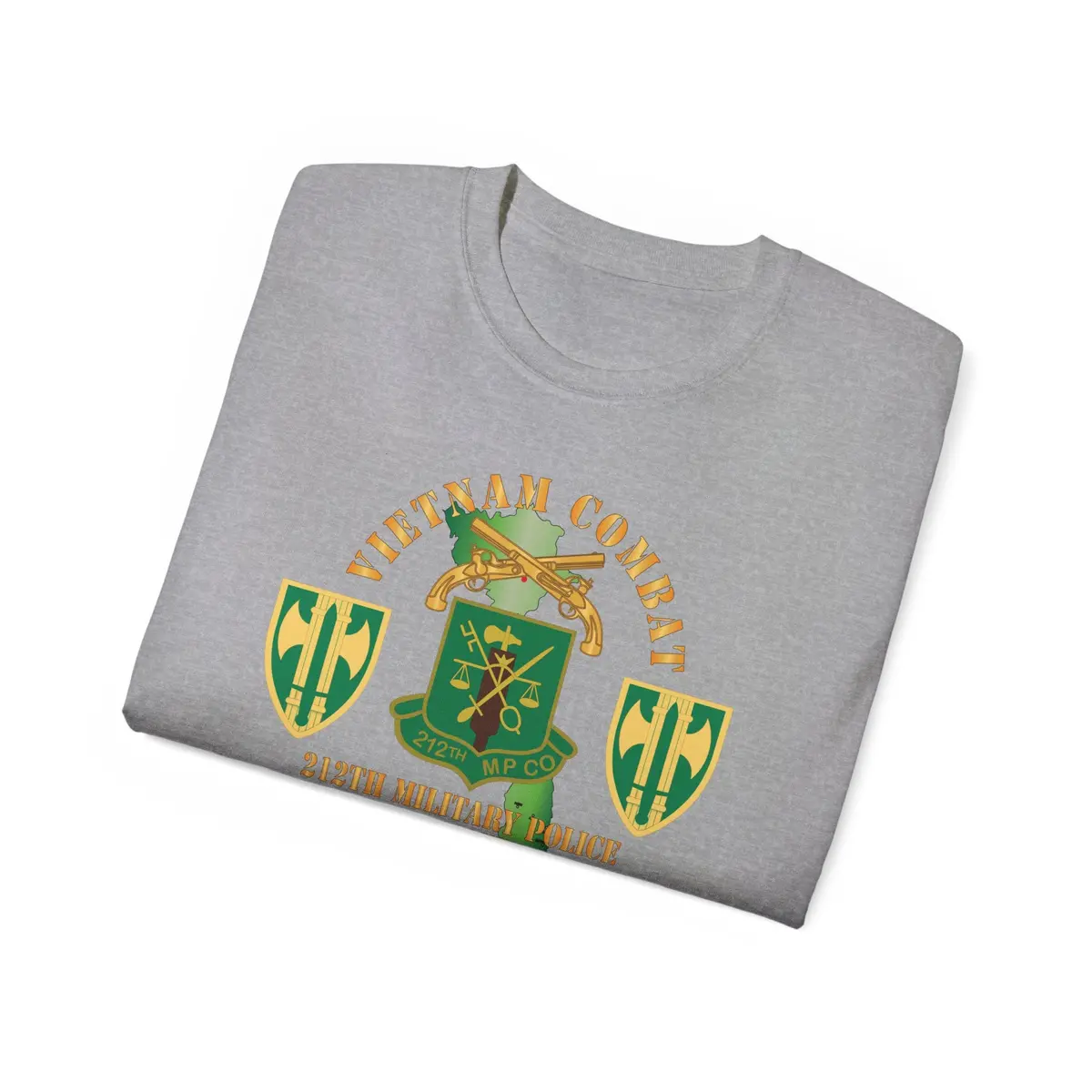 Unisex Ultra Cotton Tee - Army - Vietnam Combat Veteran W 212Th Military Police Company - 18Th Mp Bde Ssi - Vn Svc X 300 25