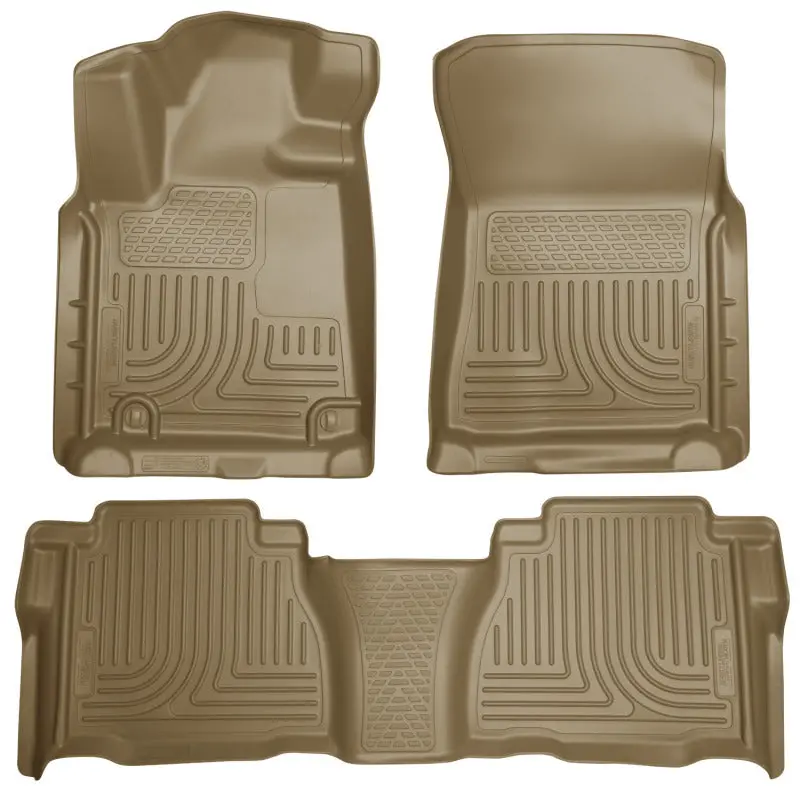 Husky Liners Weatherbeater Floor Mat Kit – Tan, Custom-Cut For 2012 Toyota Tundra Double Cab & Crewmax Models 1
