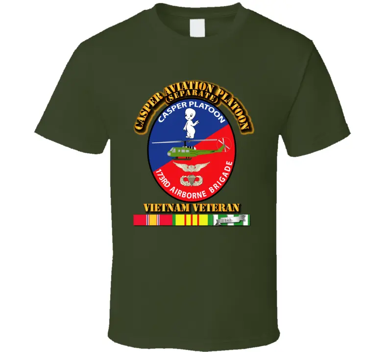 Casper Aviation Platoon - Vietnam Veteran - W Txt T Shirt 1