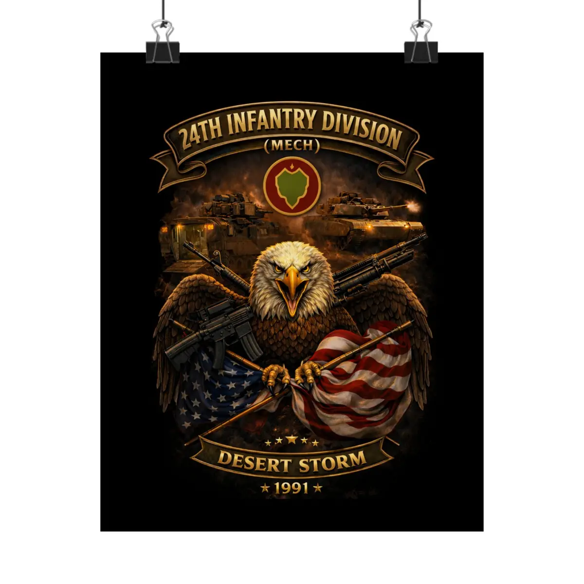 Matte Poster - 24Th Infantry Division - Desert Storm 1