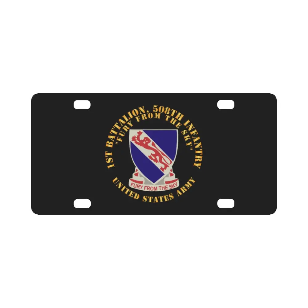Army - 1St Bn, 508Th Infantry Regiment - Fury From The Sky - Dui X 300 Classic License Plate 1