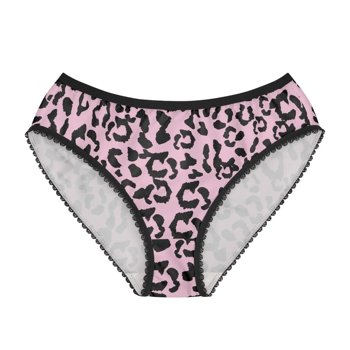 Women's Briefs - Leopard Camouflage - Baby Pink - Black 1