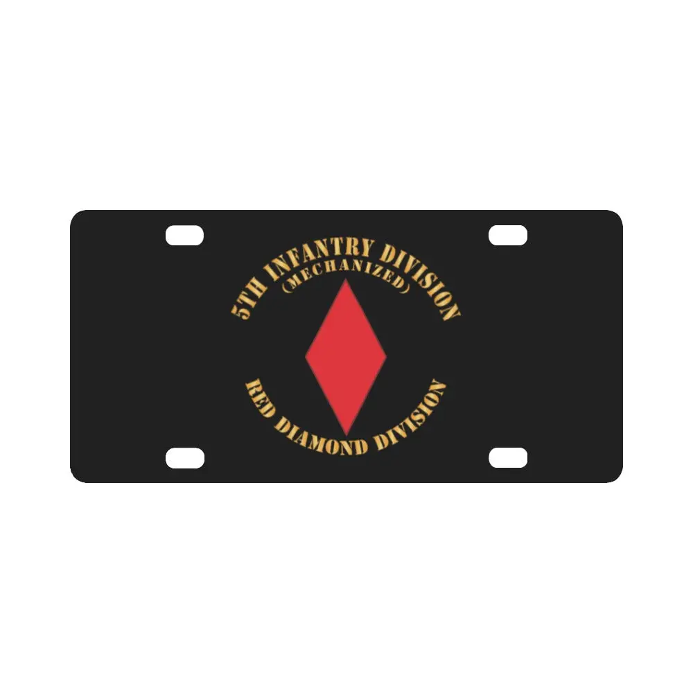 Army - 5Th Infantry Division - Red Diamond Division X 300 Classic License Plate 1
