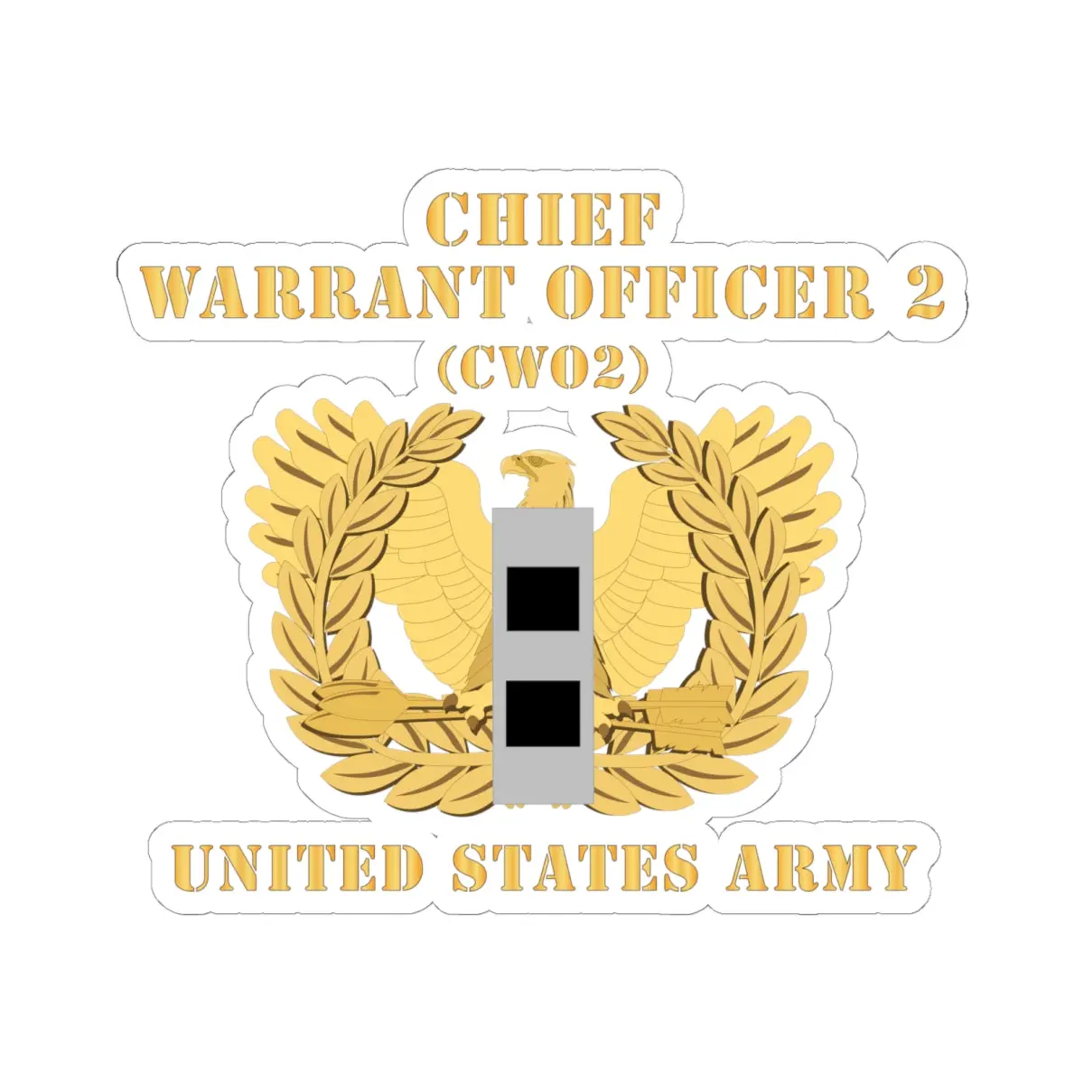 Kiss-Cut Stickers - Army - Chief Warrant Officer - Cw02 - Flat - Eagle And Bar X 300 1