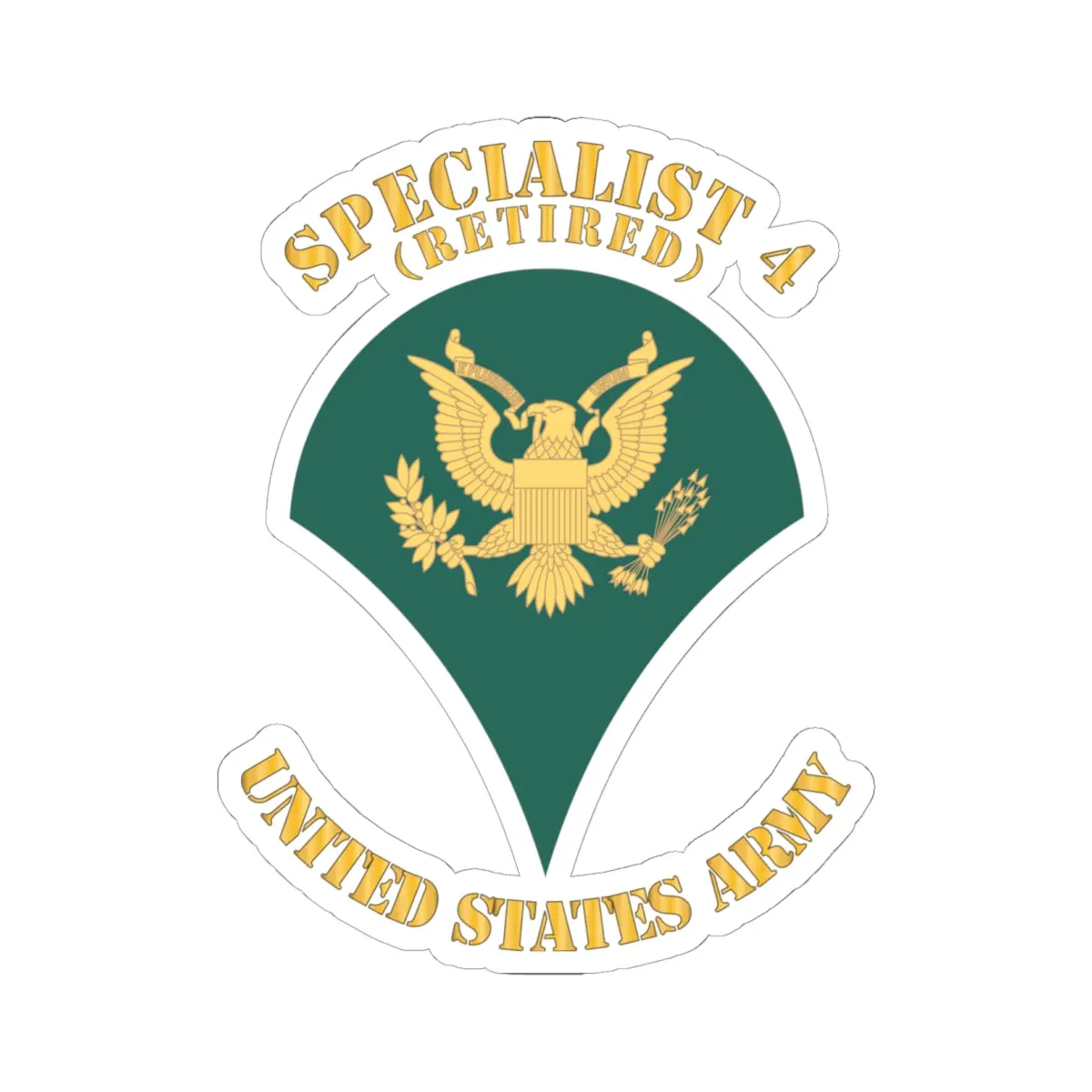 Kiss-Cut Stickers - Army - Enlisted - Spc 4 - Specialist 4  - Std - Retired X 300 1