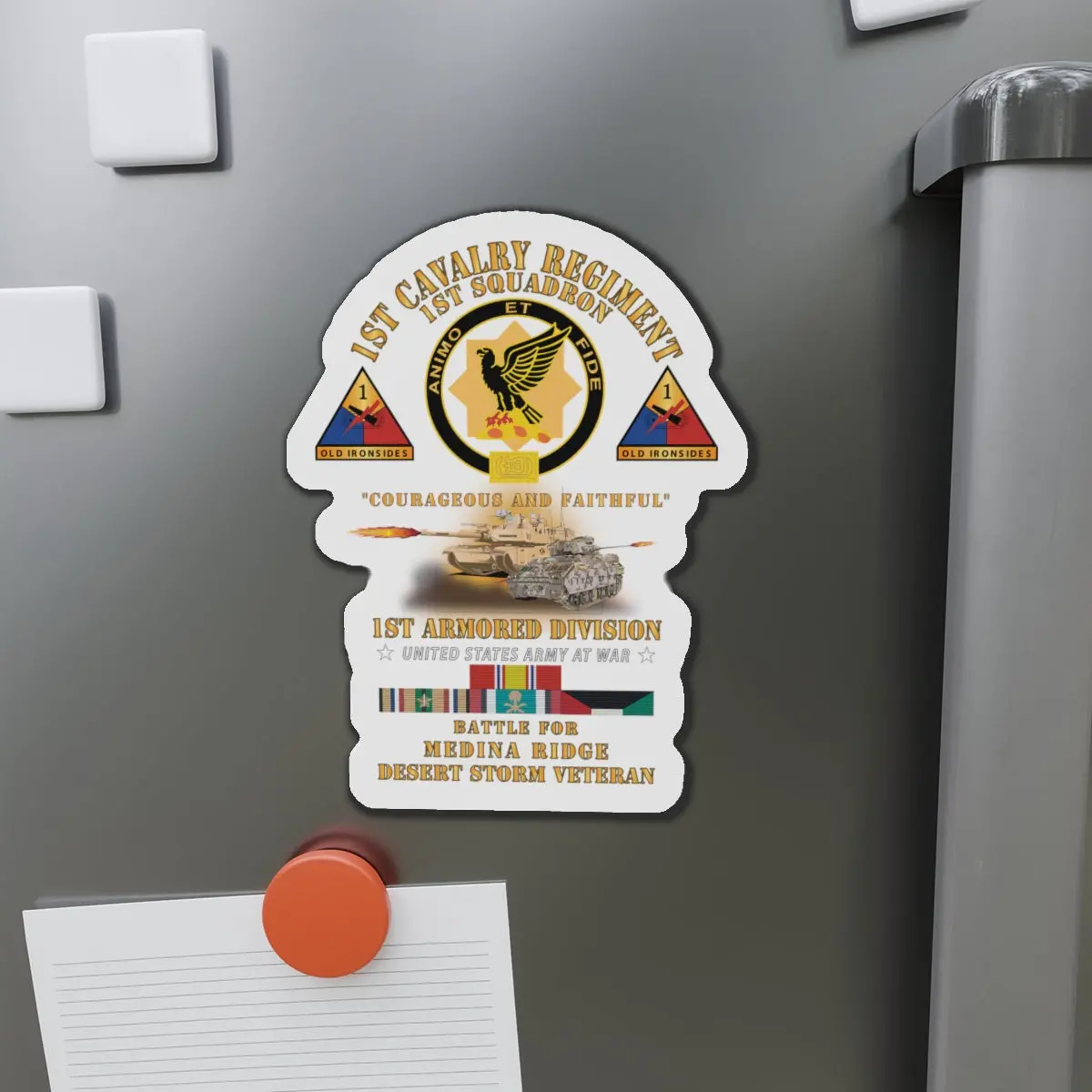 Die-Cut Magnets - 1St Squadron 1St Cavalry Regiment - 1St Ad - Battle Medina Ridge W M1 - M2 1