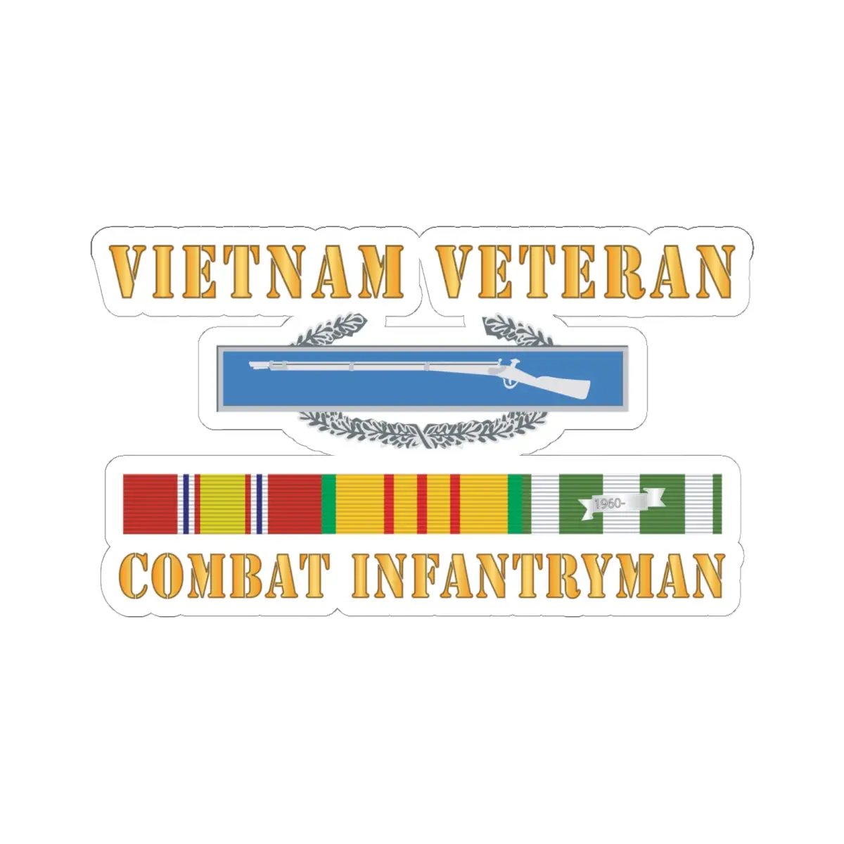 Kiss-Cut Stickers - Vietnam Veteran - Cbt Infantryman W Cib Vn Svc X 300 1