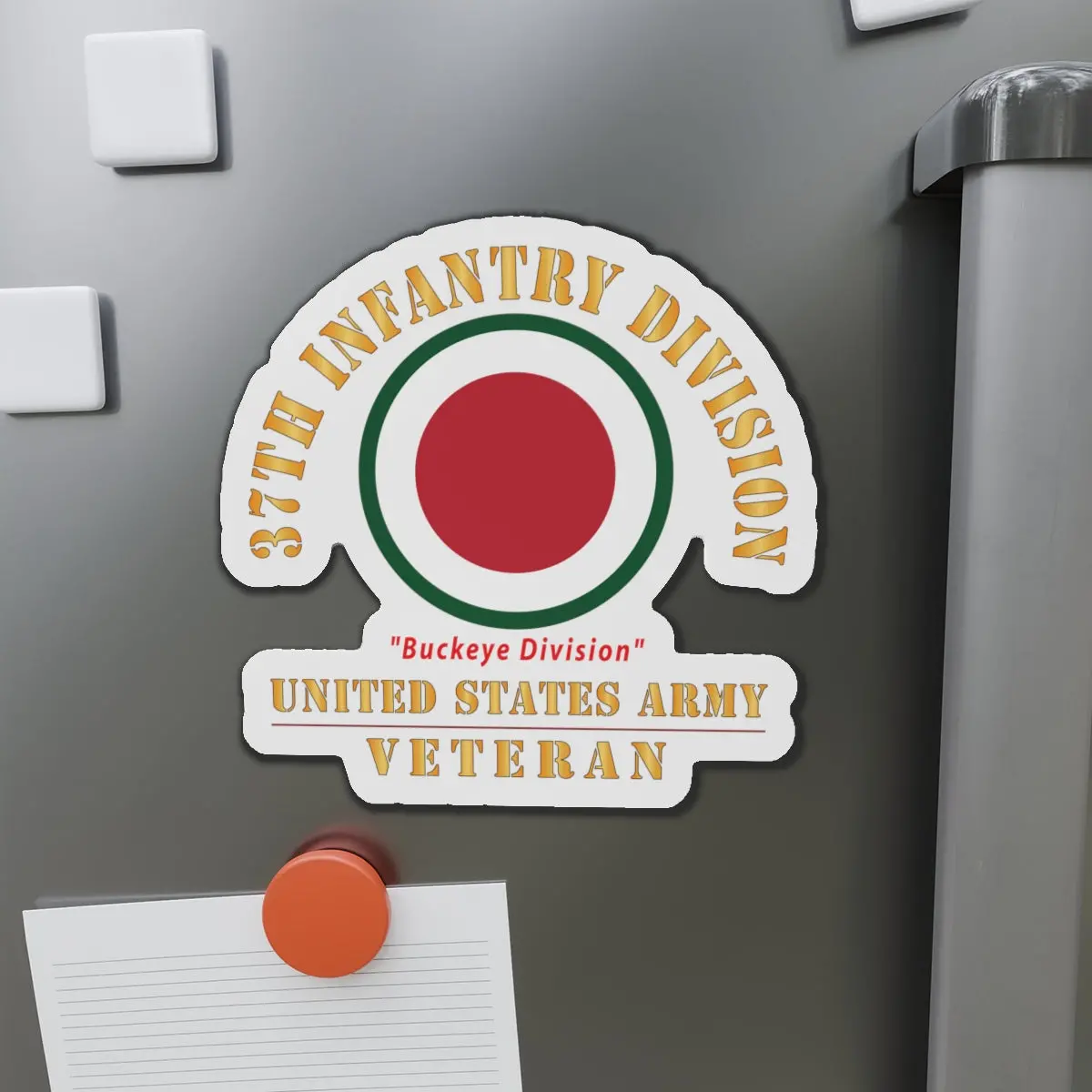 Die-Cut Magnets - Army - Ssi - 37Th Infantry Division - Buckeye Division - Us Army Veteran X 300 1