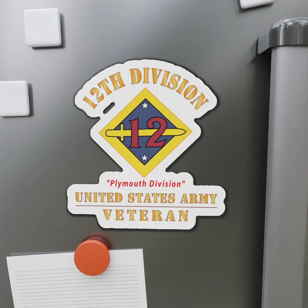 Die-Cut Magnets - Army - Ssi - 12Th Division - Plymouth Division - Us Army Veteran X 300 1