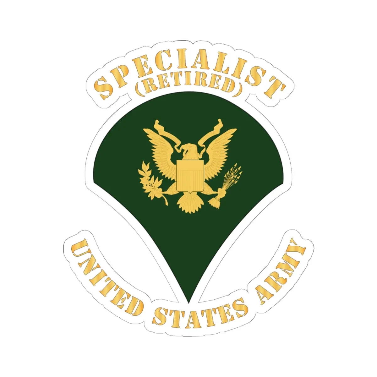 Kiss-Cut Stickers - Army - Specialist - Sp4 - Retired - Flat X 300 1