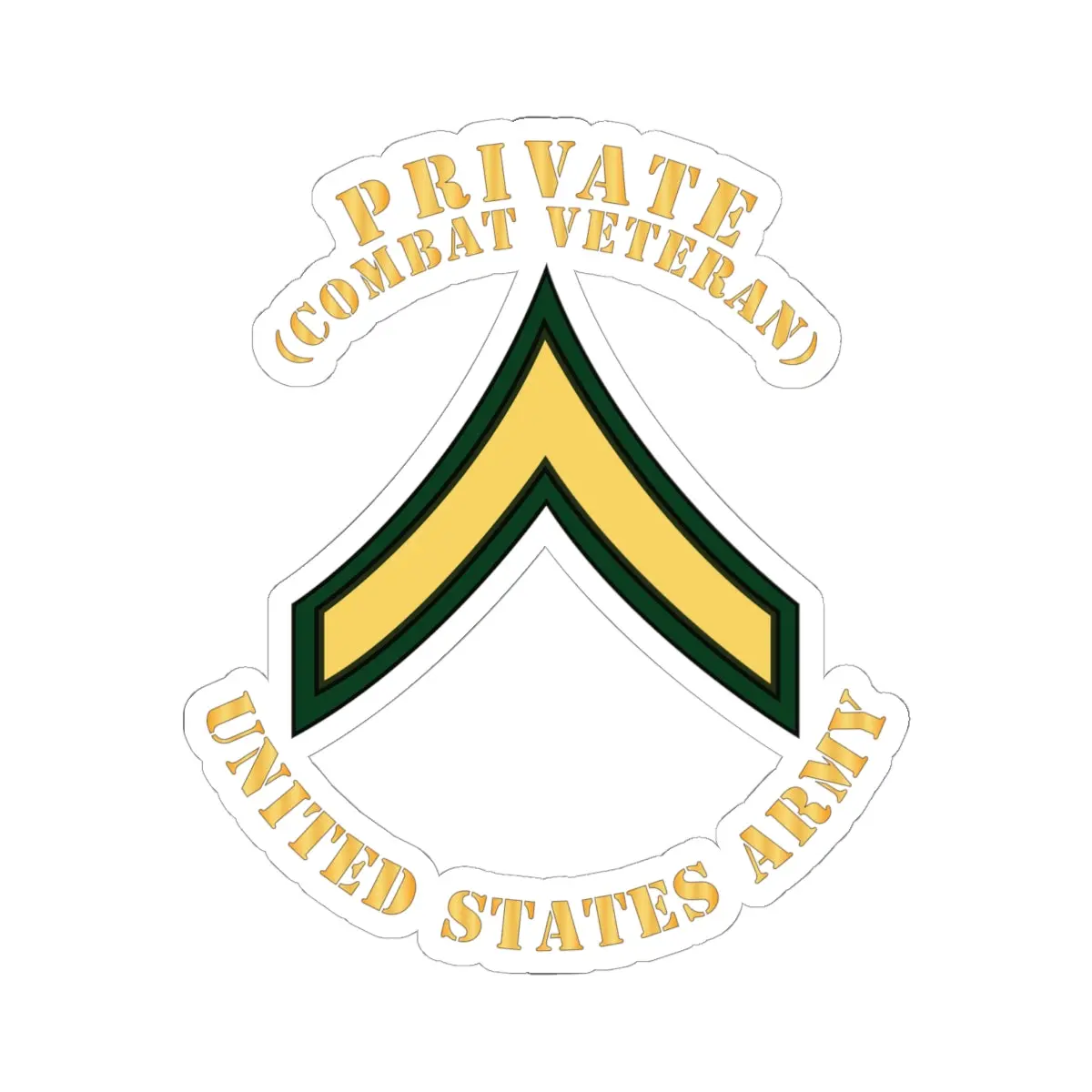 Kiss-Cut Stickers - Army - Private - Pv2 - Combat Veteran - Flat X 300 1