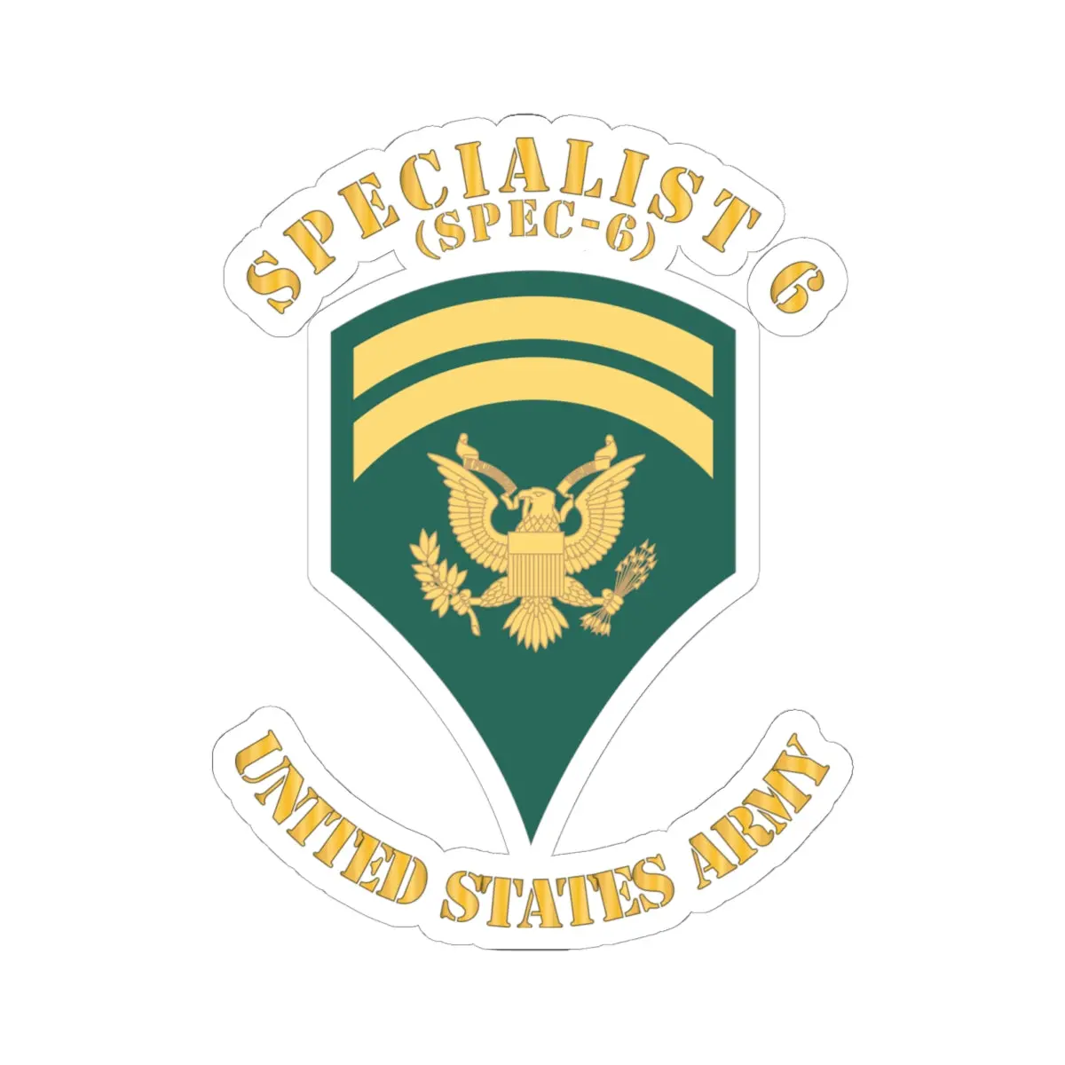 Kiss-Cut Stickers - Army - Enlisted - Spec 7 - Specialist 7  - Std - Combat Veteran X 300 1