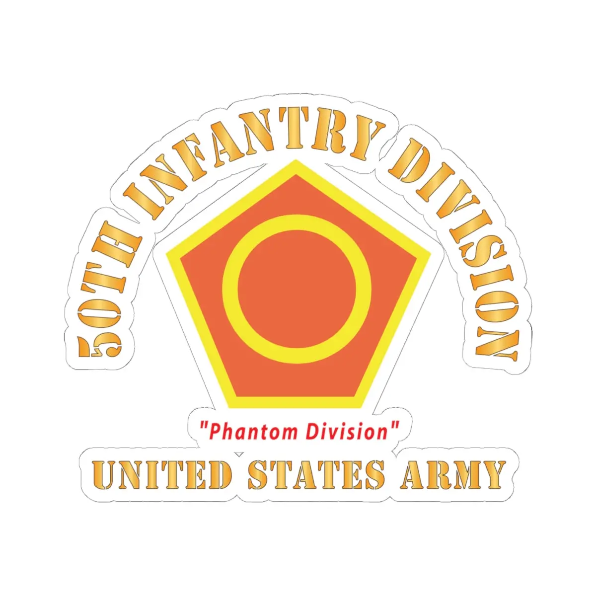Kiss-Cut Stickers - Army - Ssi - 50Th Infantry Division - Phantom Division - Us Army Veteran X 300 1