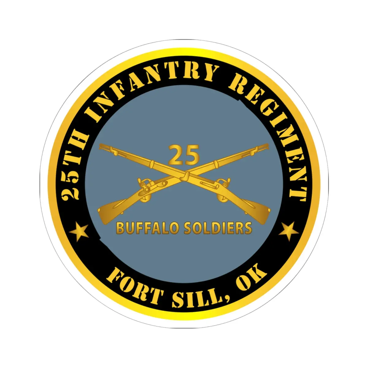 Kiss-Cut Stickers - Army - 25Th Infantry Regiment - Fort Sill, Ok - Buffalo Soldiers W Inf Branch 1