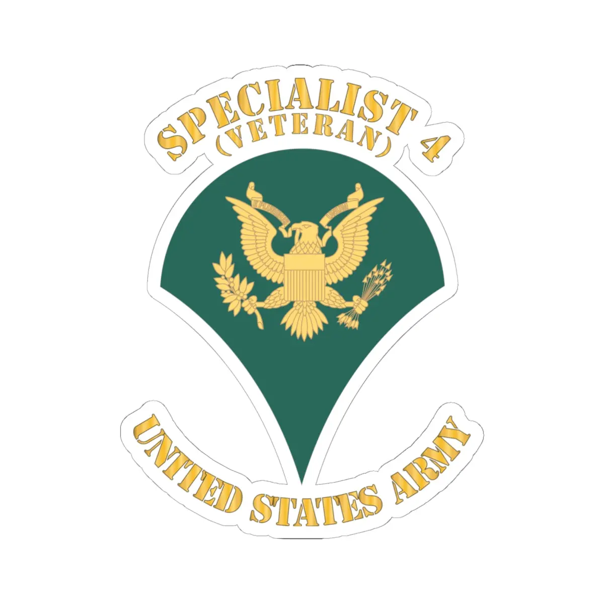 Kiss-Cut Stickers - Army - Enlisted - Spc 4 - Specialist 4  - Std - Veteran X 300 1