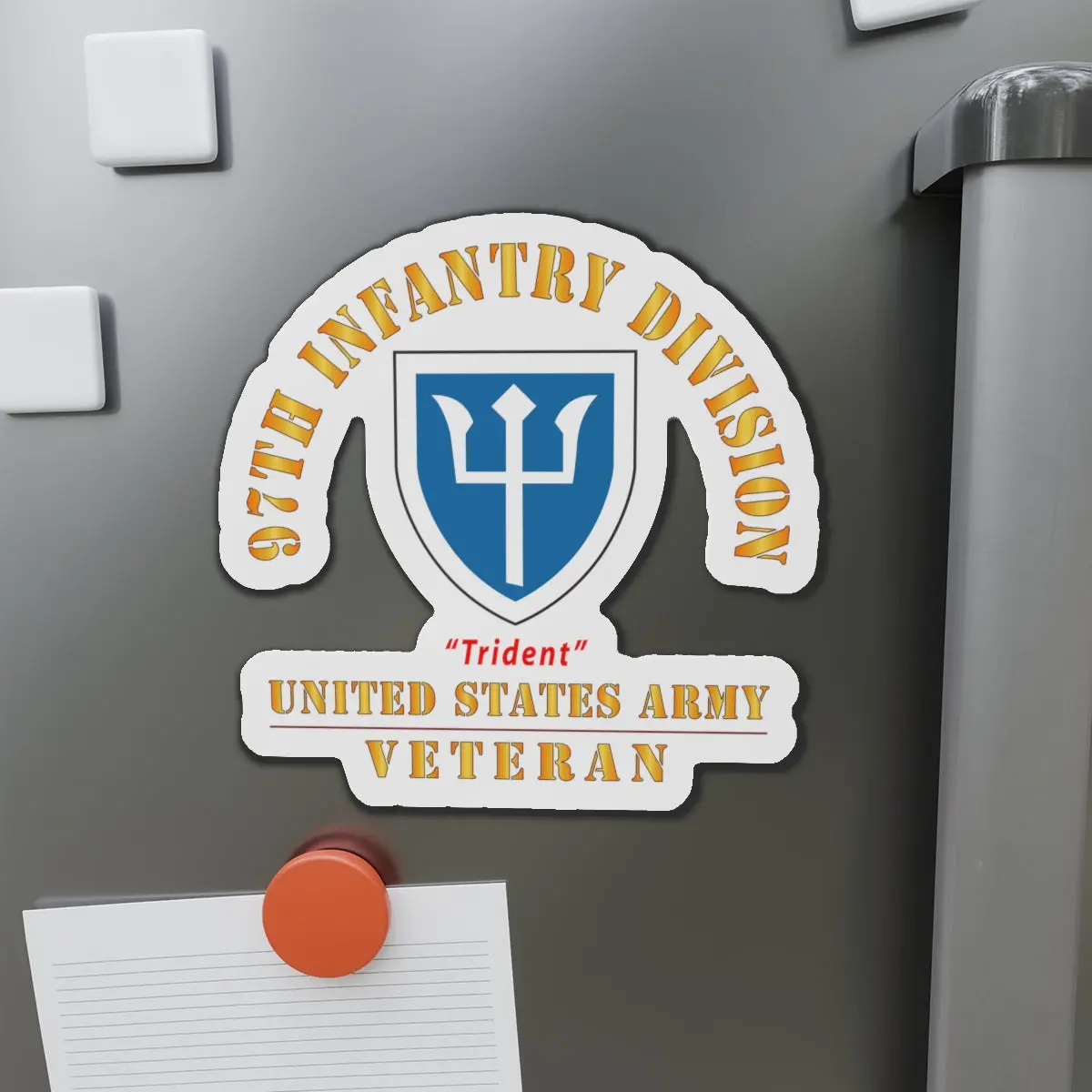 Die-Cut Magnets - Army - Ssi - 97Th Infantry Division - Trident - Us Army Veteran X 300 1