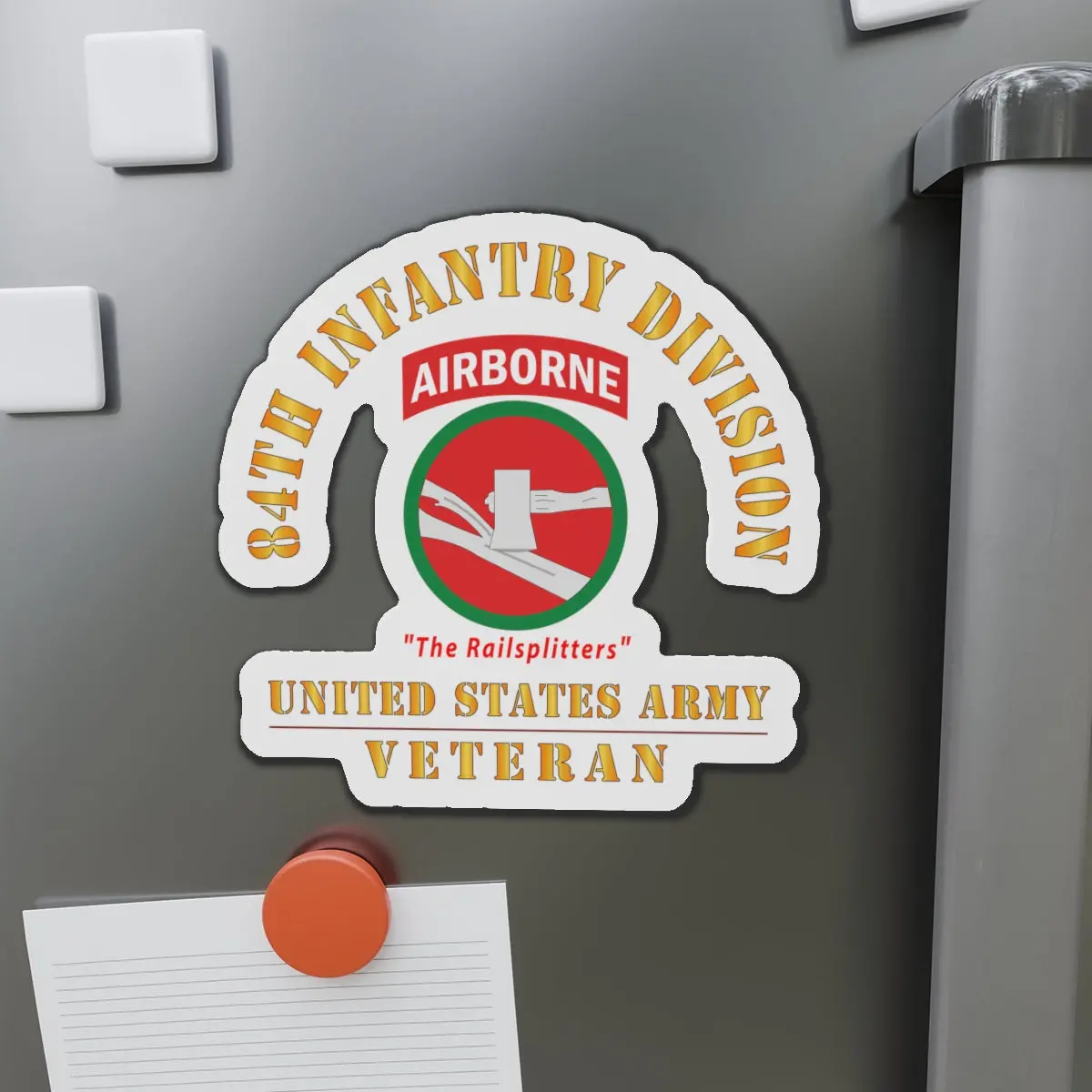 Die-Cut Magnets - Army - Ssi - 84Th Infantry Division W Airborne Tab - The Railsplitters - Us Army Veteran X 300 1