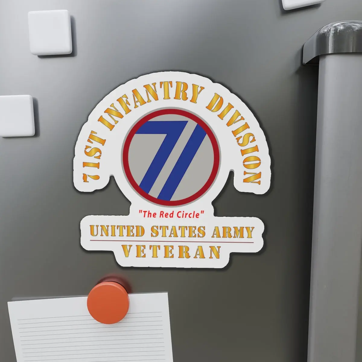Die-Cut Magnets - Army - Ssi - 71St Infantry Division - The Red Circle - Us Army Veteran X 300 1