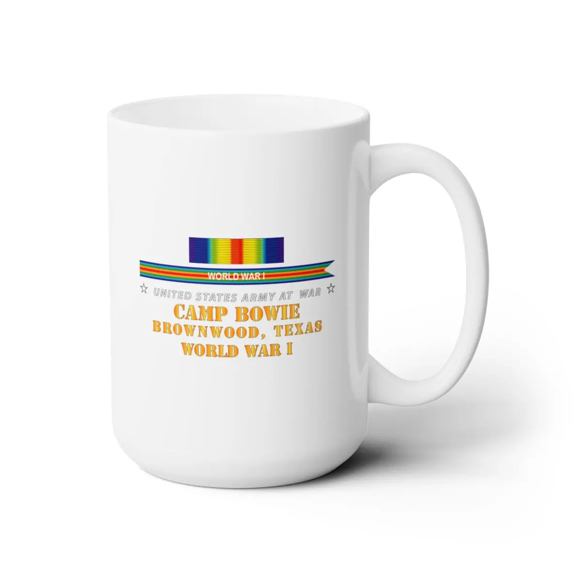 White Ceramic Mug 15Oz - Army - Camp Bowie, Brownwood, Tx W Svc Wwi X 300 2