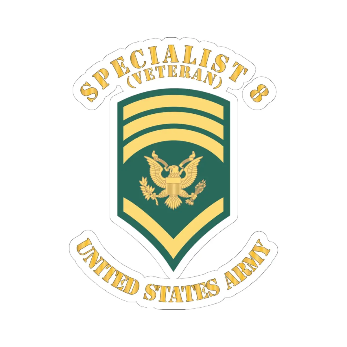 Kiss-Cut Stickers - Army - Enlisted - Spec 8 - Specialist 8  - Std Wo Txt X 300 1