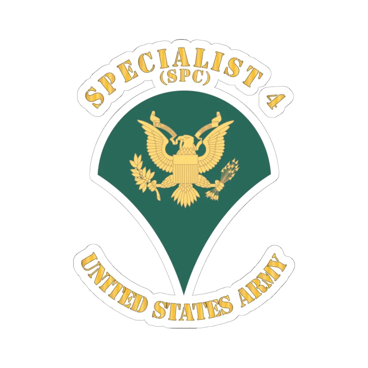 Kiss-Cut Stickers - Army - Enlisted - Spc - Specialist 4  - Std - X 300 1