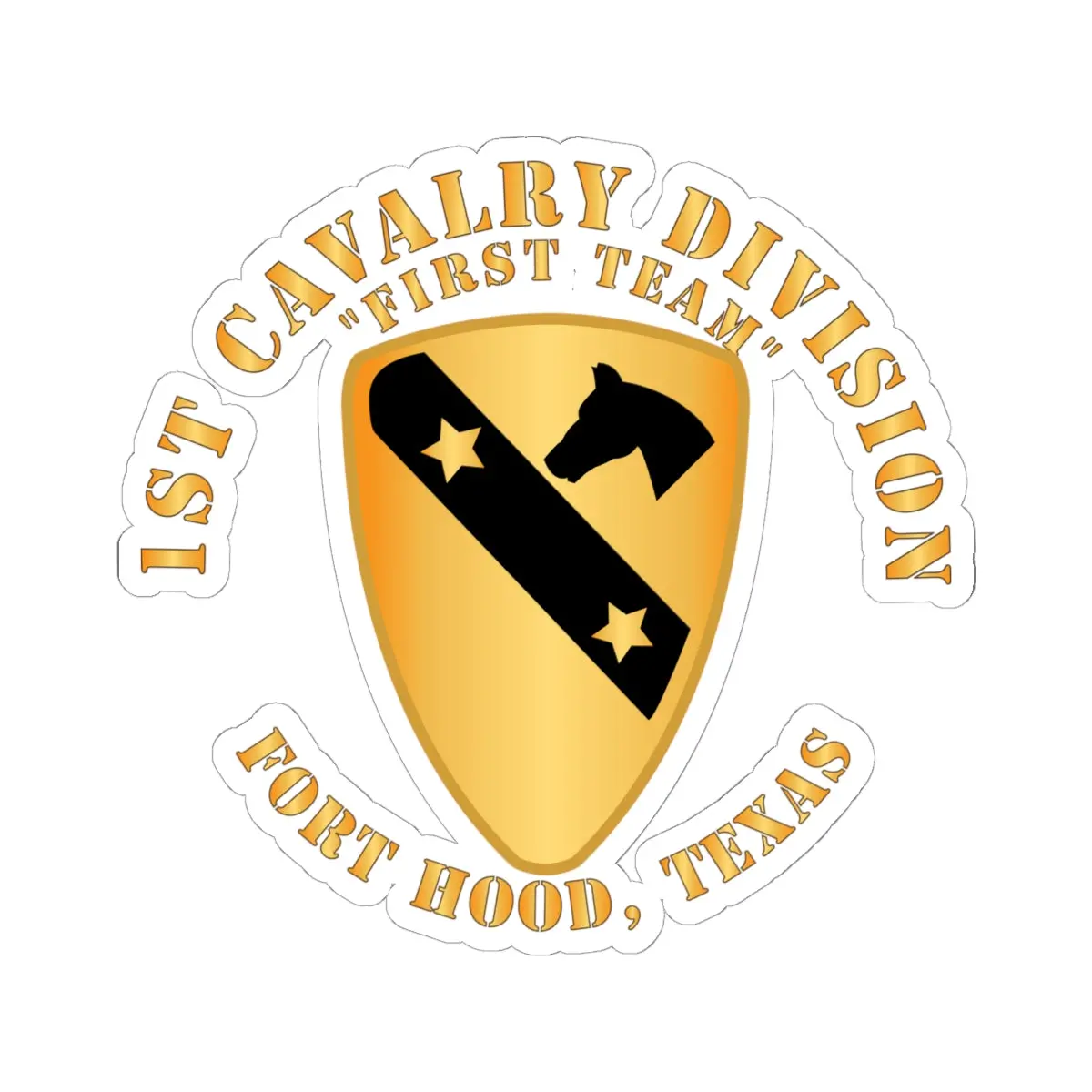 Kiss-Cut Stickers - Army - 1St Cavalry Division - Dui - Ft Hood, Tx X 300 1