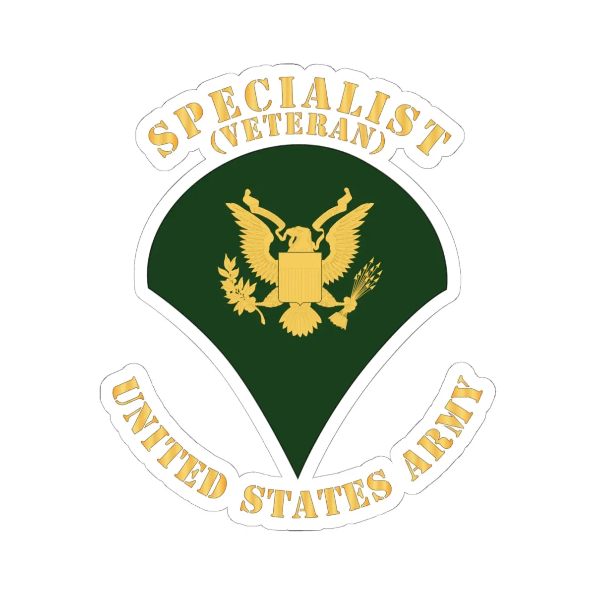 Kiss-Cut Stickers - Army - Specialist - Sp4 - Veteran - Flat X 300 1