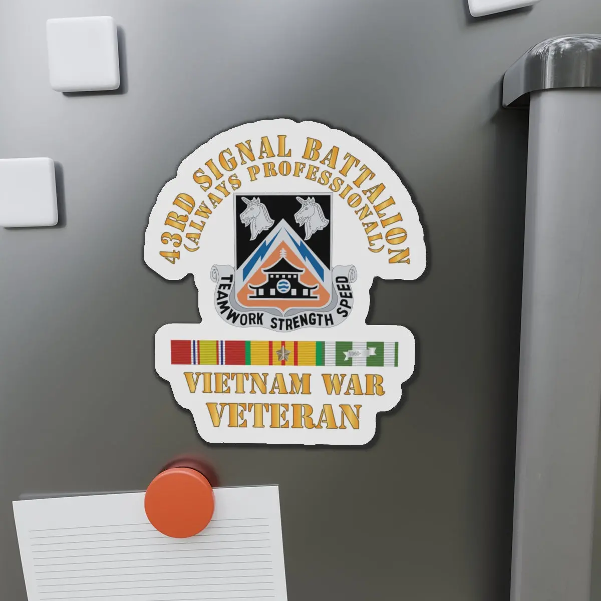 Die-Cut Magnets - 43Rd Signal Battalion - Vietnam War Veteran - Dui W Vn Svc 1