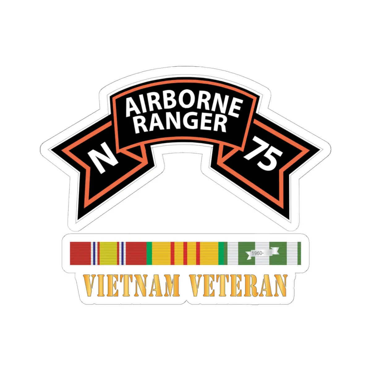 Kiss-Cut Stickers - Sof - N Company Scroll - Vietnam Veteran W Vn Svc 1