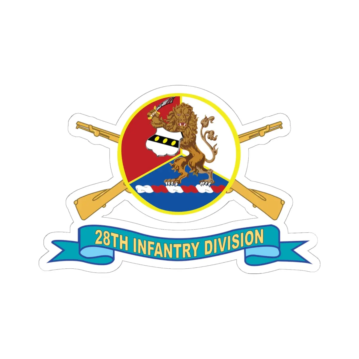 Kiss-Cut Stickers - Army - 28Th Infantry Division - Dui - W Br - Ssi - Ribbon 1