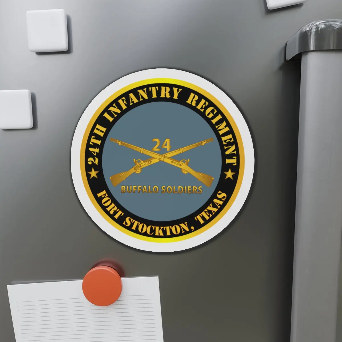 Die-Cut Magnets - 24Th Infantry Regiment - Jefferson Barracks, Mo - Buffalo Soldiers W Inf Branch 1