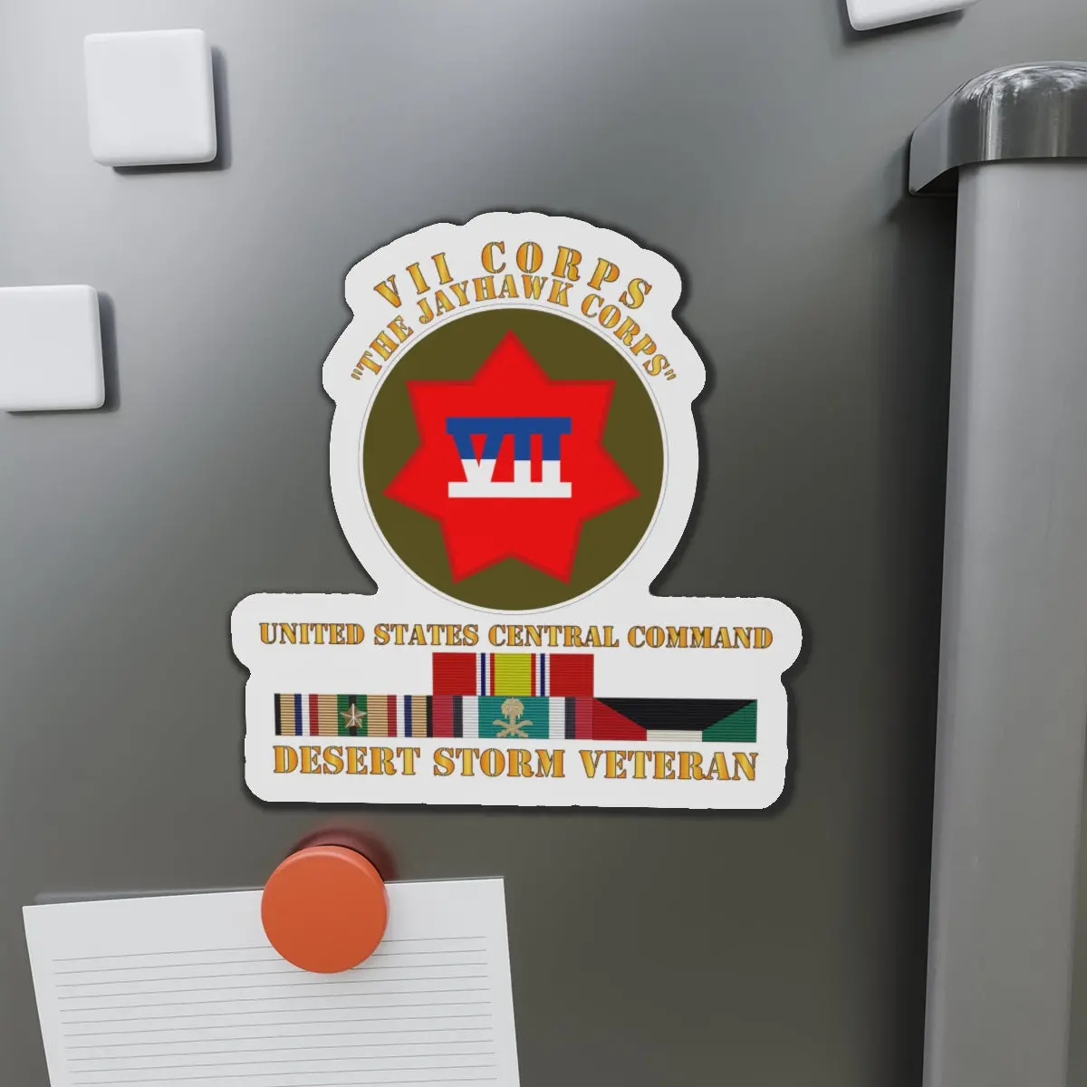 Die-Cut Magnets - Army - Vii Corps - Us Central Command - Desert Storm Veteran 1