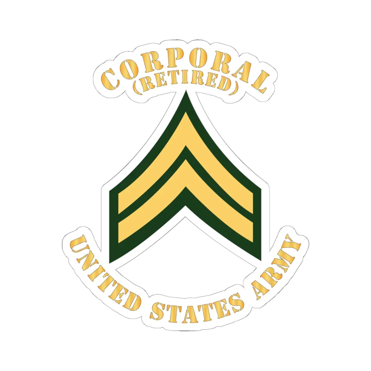 Kiss-Cut Stickers - Army - Corporal - Cpl - Retired - Flat X 300 1