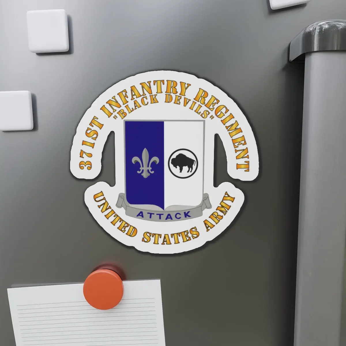 Die-Cut Magnets - Army - 371St Infantry Regiment - Dui (V0) - Black Devils 1
