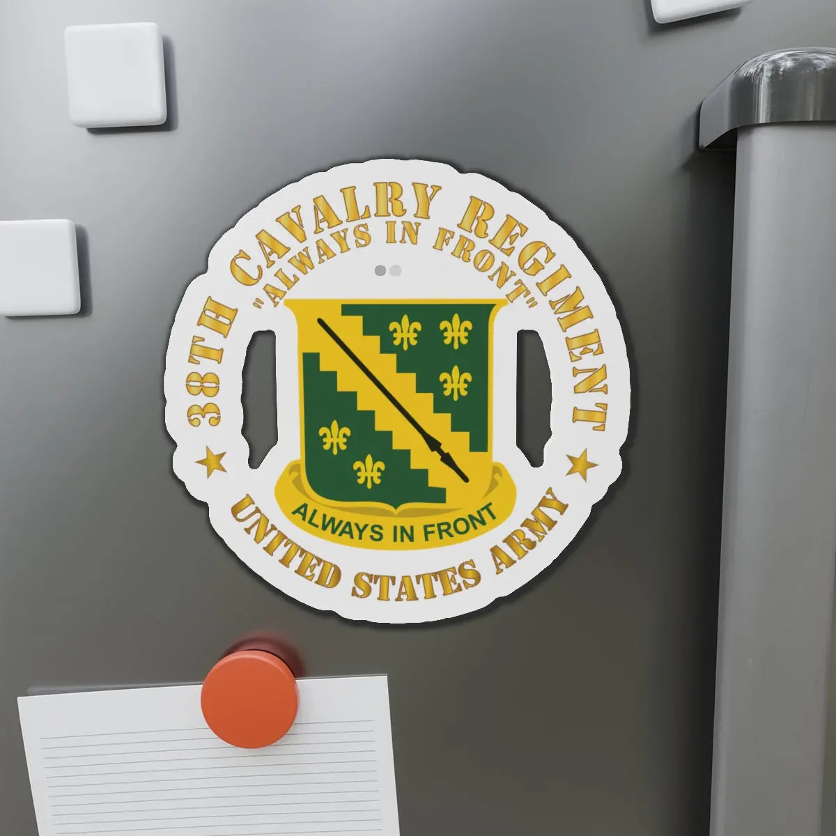Die-Cut Magnets - Army - 38Th Cavalry Rgiment - Always In Front - Dui X 300 1