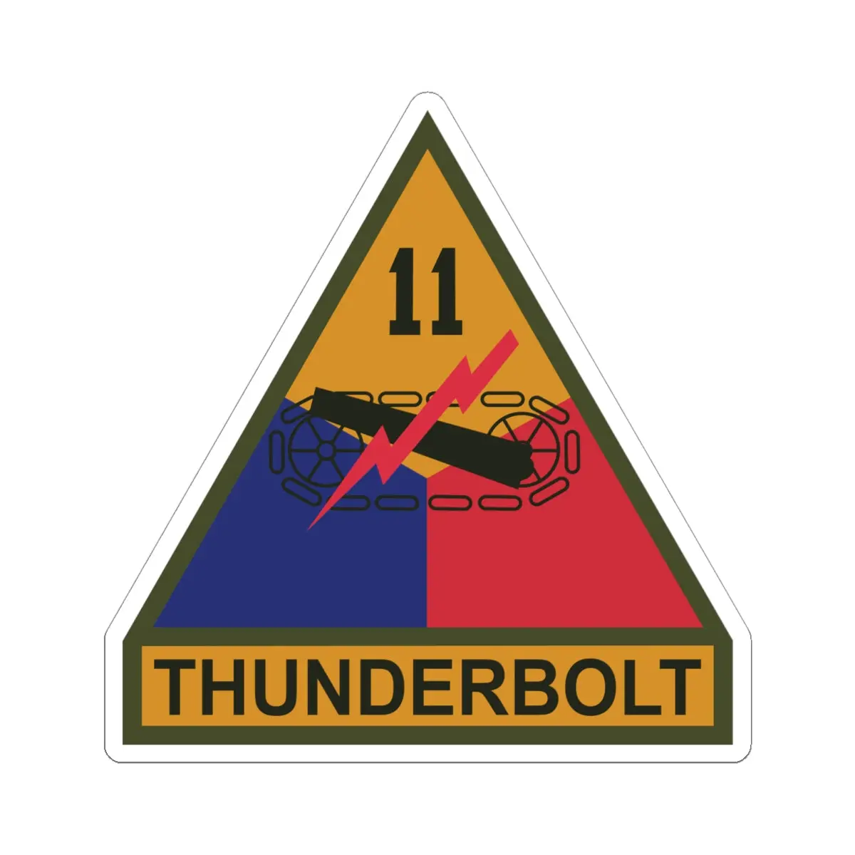 Kiss-Cut Stickers - Ssi - 11Th Armored Division W Name Tape X 300 1
