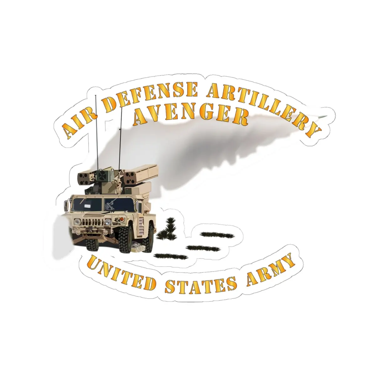 Kiss-Cut Stickers - Army - Avenger Air Defense - Firing Missile 1