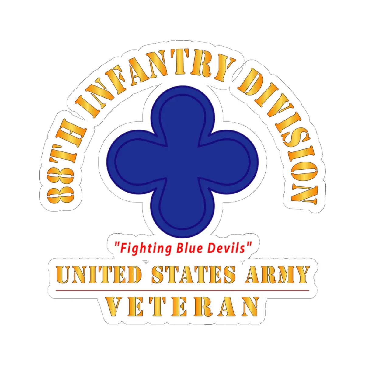 Kiss-Cut Stickers - Army - Ssi - 88Th Infantry Division - Fighting Blue Devils - Us Army Veteran X 300 1