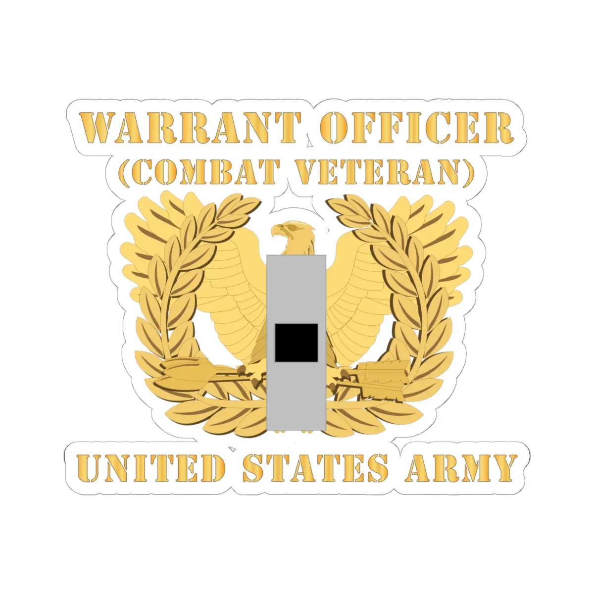 Kiss-Cut Stickers - Army - Warrant Officer - W01 - Combat Veteran - Flat - Eagle And Bar X 300 1