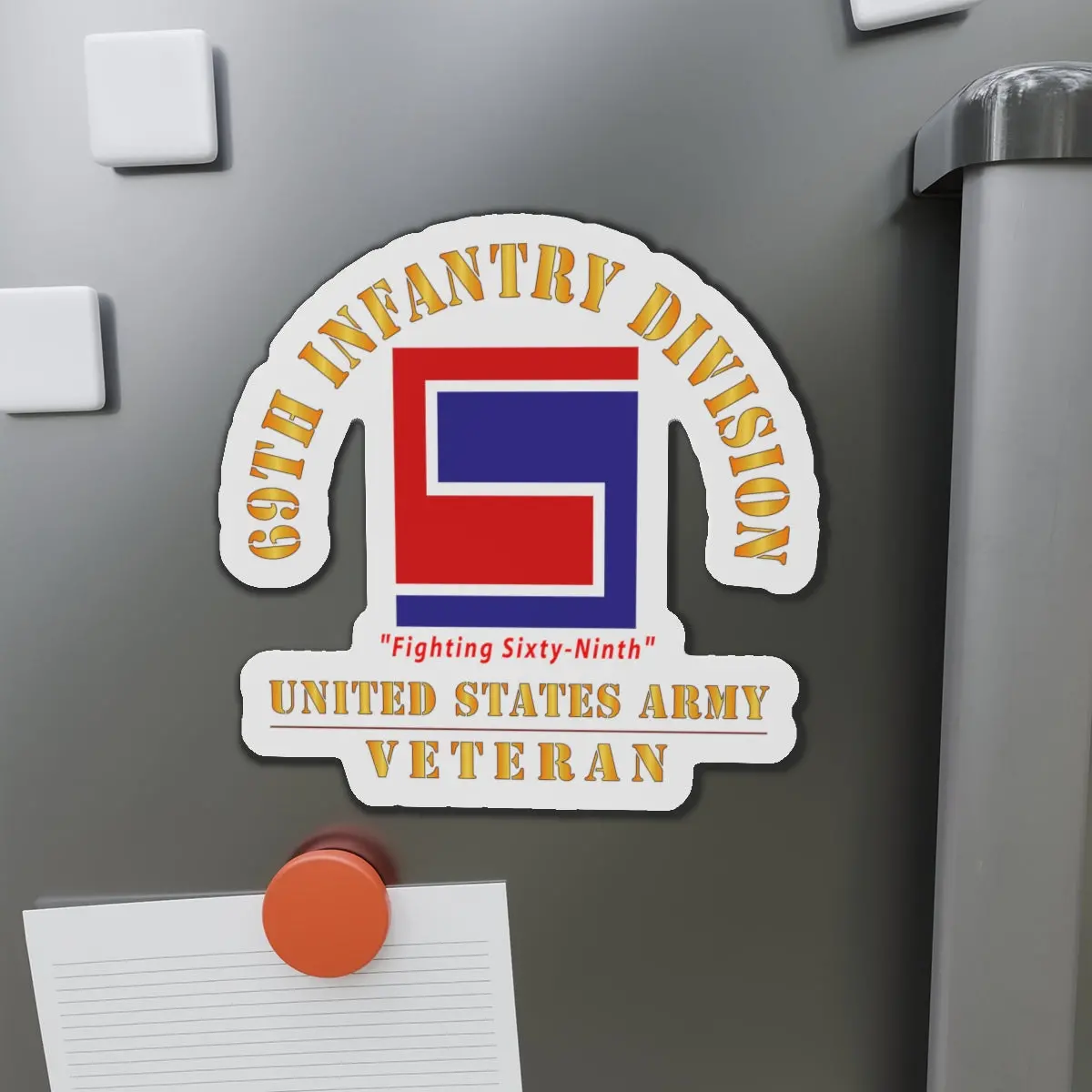 Die-Cut Magnets - Army - Ssi - 69Th Infantry Division - Fighting Sixty-Ninth - Us Army Veteran X 300 1
