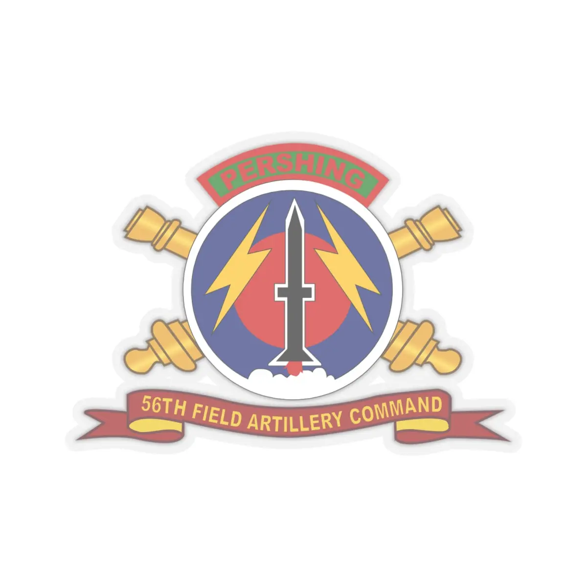 Kiss - Cut Stickers - Army - 56Th Field Artillery Command - Ssi W Br - Ribbon 2