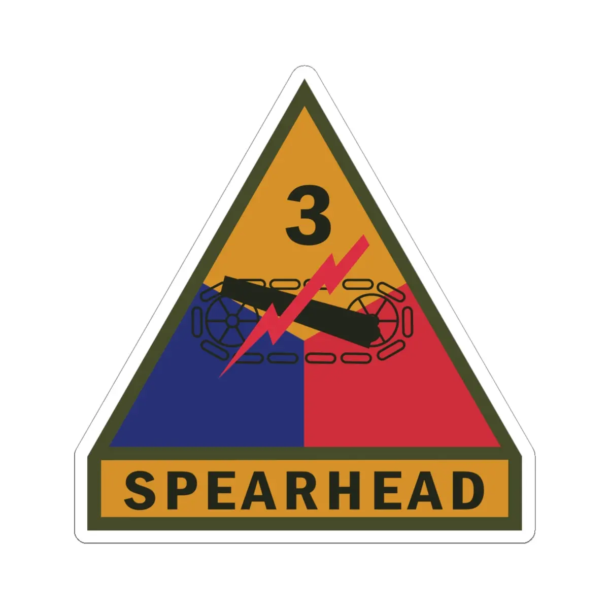 Kiss-Cut Stickers - Ssi - 3Rd Armored Division W Name Tape 1