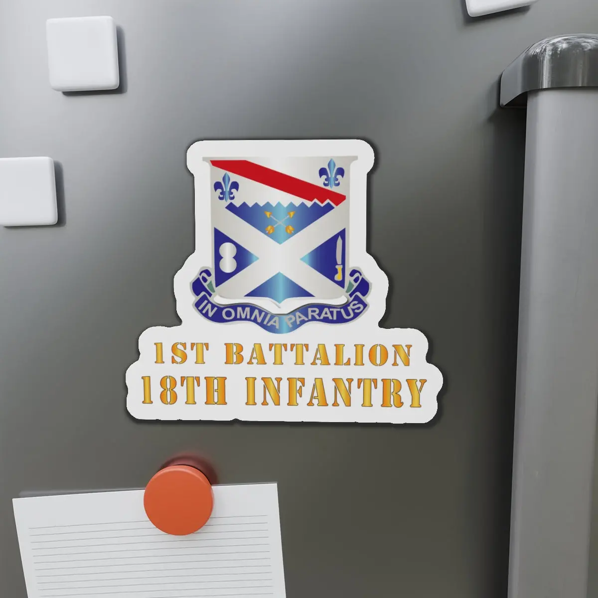 Die-Cut Magnets - Army - 1St Bn 18Th Inf W Dui 1