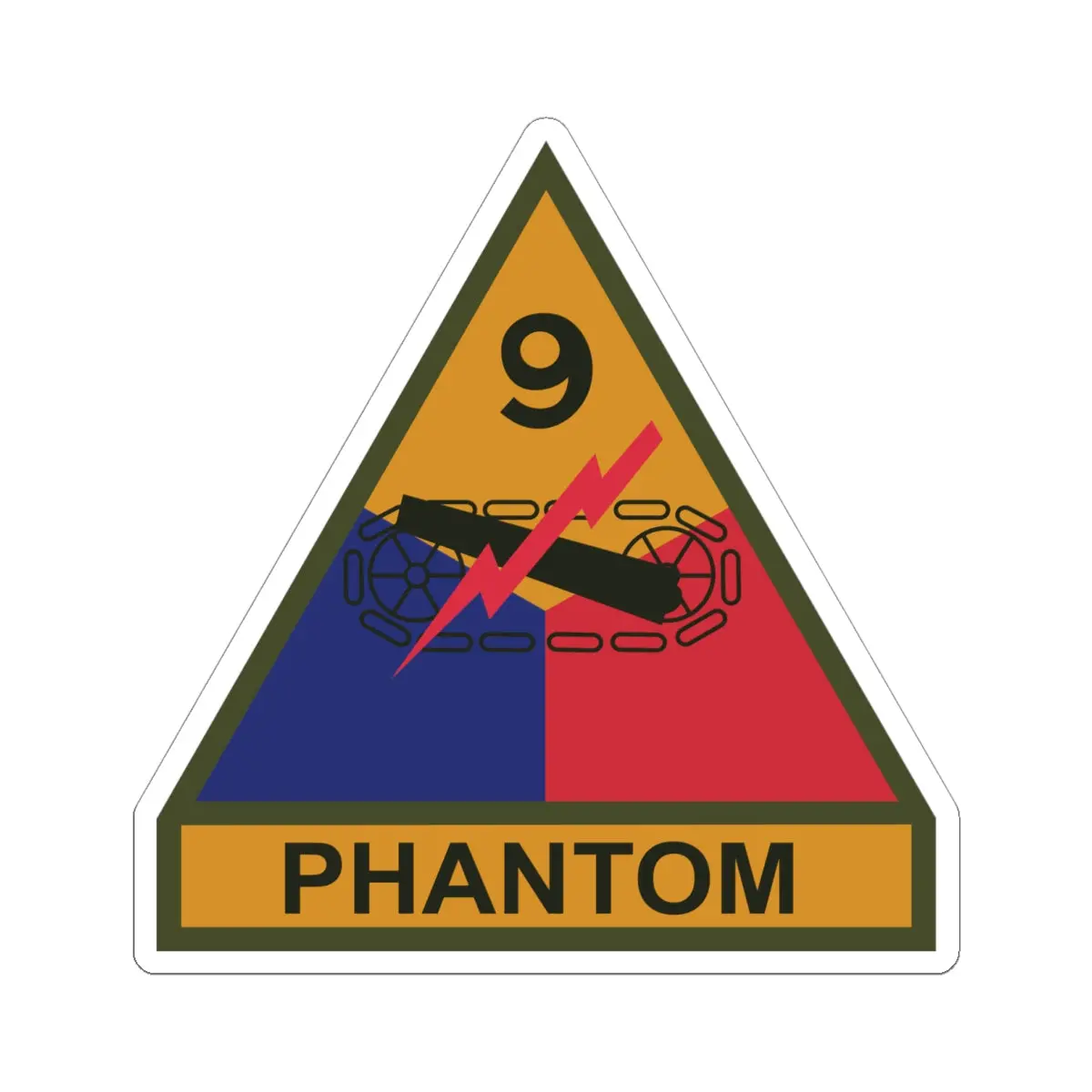 Kiss-Cut Stickers - Ssi - 9Th Armored Division W Name Tape 1